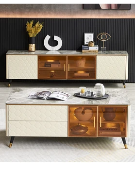 Mesa de chá, armário de TV, combinação de mobiliário, brilhante rock painel, sala de estar, de madeira maciça gaveta, laca de piano de armário