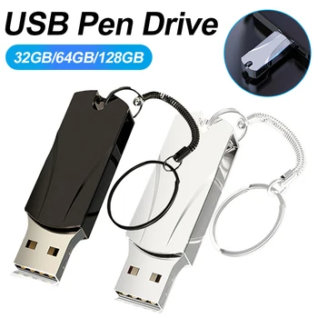 Metal Pen Drive USB Flash Portátil Disco Stick de Memória de Alta Velocidade Plug and Play 32GB/64GB/128GB Dispositivo de Armazenamento Externo