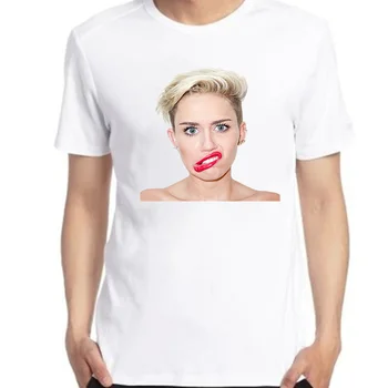 Miley Cyrus sorvete de Música Twerk Bangerz Unisex gráfico t-shirts de manga curta t-shirts bonito oversize t-shirts roupas masculinas