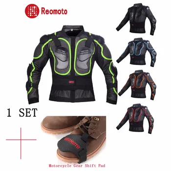 Moto Armadura Moto Armadura Armadura Motocross Moto Jaquetas+Borracha Moto Mudança de marcha Pad Andando Sapatos de Chinelo proteger