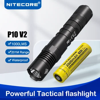 NITECORE P10 V2 Poderosa Lanterna Tática 1100Lumen CREE XP-L2 V6 Lanterna de LED Usam 18650 Bateria Caça Exterior Impermeável da Lâmpada
