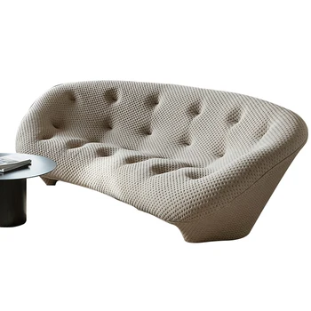 Nordic arco puxe o botão sofá de beleza, hotel, sala de estar, três pessoa criativa tecido de sofá