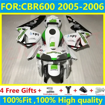 Novo ABS Motocicleta Toda a Carenagem Kit para CBR600RR F5 2005 2006 CBR600 RR CBR 600RR 05 06 Carroçaria carenagem integral definida branco verde