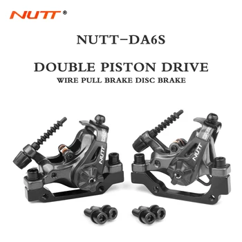 NUTT DA6S Montanha de Bicicleta Freio a Disco Duplo Pistão Unidade de Pinça com Rotor de 160mm MTB Motos, Scooter E Moto-Freios Puxe a Linha