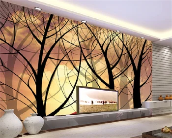 Papel de parede personalizado fantasia olho nu 3D abstrato árvore high-end TV da sala de estar sofá na parede do fundo, decoração pintura mural