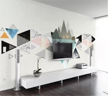Papel de parede personalizado foto 3d murais Nórdicos moderno e minimalista personalidade geometria elk PLANO de fundo do papel de parede 3d papel de parede