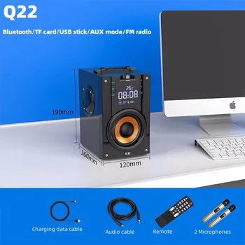 Parantes Bluetooth Q22 sem Fio Bluetooth alto-Falante de Alta potência do Subwoofer de Karaoke Praça Dança Minicomputador Coleção de Áudio