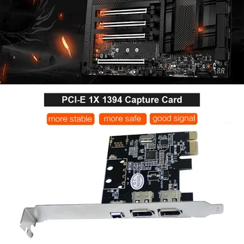 PCI-E 1X a 16X 1394, DV Placa de Captura de Vídeo, com 6 Pinos para 4 Pinos Adaptador Firewire Computador da área de Trabalho 3 Porta-Acessórios