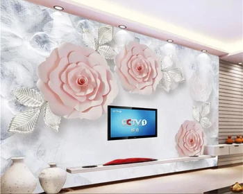 Personalizado grande mural 3D papel de parede Vintage rose sofá tv pano de fundo de parede papel de parede para parede 3 d papel de parede papel de parede