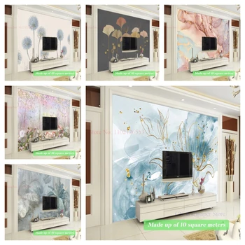 Personalizado Mural Moderno papel de Parede Flor Grande, Pintura de Parede para TV da Sala de estar Sofá do Quarto Decoração em 3D de Luxo, o Papel de Parede do Poster