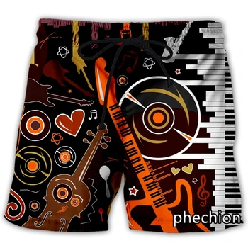phechion Novos Homens e Mulheres de Instrumentos Musicais 3D Impresso Shorts Ocasionais de Moda Streetwear Homens Soltos Sporting Shorts A111