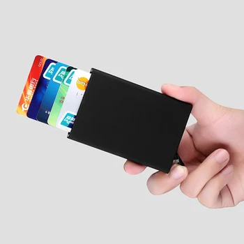 Pop-up automático Titular do Cartão de Crédito de Viagens de RFID Anti-Roubo de Cartão de Banco, Caso Slim ID do Caixa da Liga de Alumínio de Negócio Titular do Cartão de Carteira