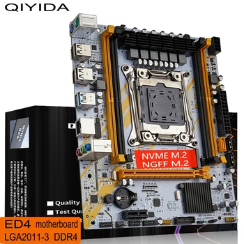 Qiyida X99 placa-Mãe ED4 LGA2011-3 PCI USB3.0 M. 2 SSD SATA3 Apoio 4x DDR4 RECC NÃO-ECC, Memória e de processadores Intel Xeon E5 V3 V4