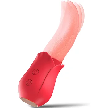 Rose Brinquedos Sexuais para as Mulheres, o Clitóris G Spot Língua Lambendo Vibrador Mamilos Massager do Sexo Estimulador para as mulheres e dos Casais Preliminares