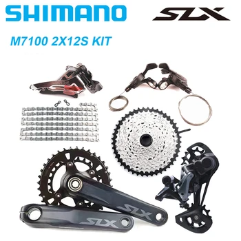 Shimano SLX M7100 2x12S Grupo FC-M7100-2 RD-M7120 SGS Marchas na Alavanca do Desviador Dianteiro Cadeia para MTB Bicicleta de Montanha Parte