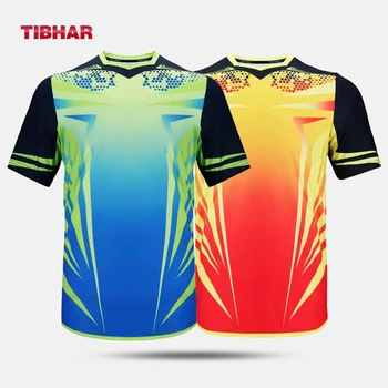 Tibhar 20202 Homens Mulheres Ping Pong T-shirt de Manga Curta, Camisas de Roupas Sportswear Mesa de Ténis, T-Shirt