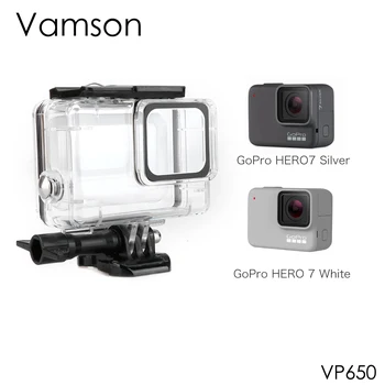 Vamson caixa estanque de Mergulho, caixa de Proteção, a Shell para GoPro Hero 7 Branco/Prata Câmera de Acessórios 60m -VP650