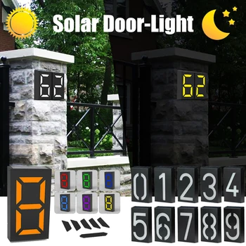 Venda quente Solar Número da Casa da Lâmpada LED de Parede Exterior de Luz RGB Luz da Varanda de Carregamento Durante O Dia e a Iluminação À Noite