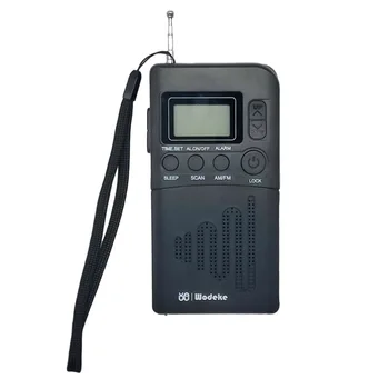 W-202 AM/FM Portátil Banda Completa Mini Display Digital de Duas Banda Portátil Relógio Rádio Controlado