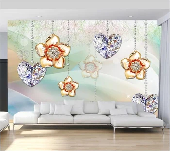 wellyu papel de parede Personalizado papel de parede Amor jóias de diamante flor sala de estar pintura de decoração de parede papel tapiz tapeta