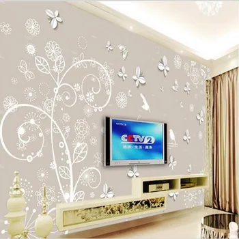 wellyu Personalizado em grande escala murais Continental padrão de borboleta 3D TV pano de fundo papel de parede papel de parede para quarto