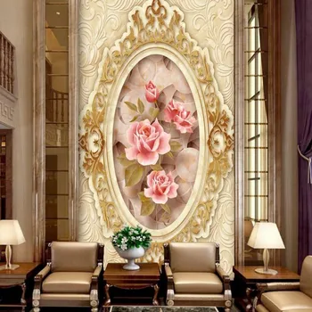 wellyu Personalizado mural em grande escala 3d papel de parede de luxo em mármore de luxo de entrada, corredor PLANO de fundo de papel de parede
