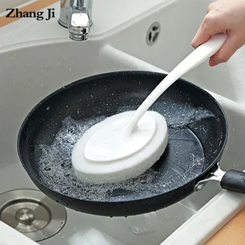 Zhangji Substituível Cabeça da Escova Longo tratado de Limpeza, Esponja, Escova para Banheiro Cozinha Wc Destacável Forte Descontaminação