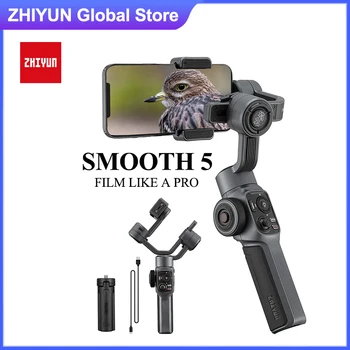 ZHIYUN Liso 5 3-Eixo de Mão Estabilizadores de Anti-vibração Cardan Estabilizador para o Smartphone iPhone/Samsung/Huawei/Xiaomi